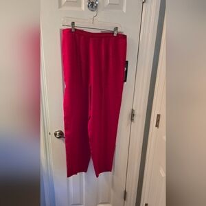 NWT Sag Harbor Red Slacks With Touch Of Sparkle, Size 14P (315)
